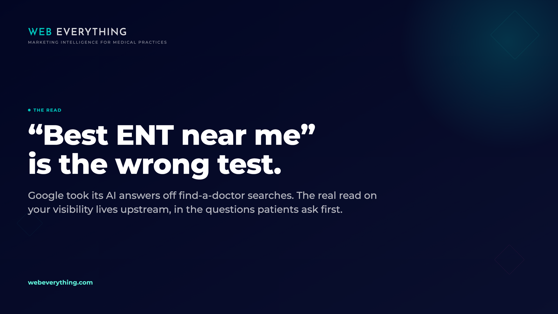 Kenny Gimpert, Founder of Web Everything, on the AI visibility test that means nothing and the honest fifteen-minute check for medical practices